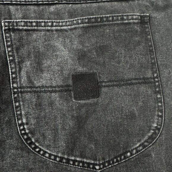 VTG 90s Marithe Francois Girbaud Denim Shorts Mens 40 Black Baggy Hip Hop Goth - Picture 9 of 9